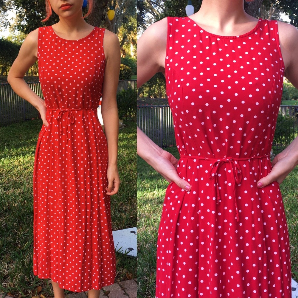 VINTAGE RED POLKA DOT DRESS